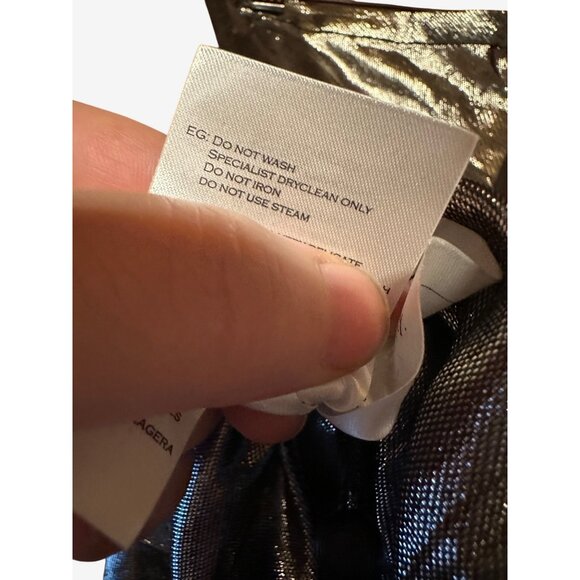 Ellery Laura Silver Lamé Ruche Slip Skirt 65% Silk US 0 Australian Coture $2195 - Picture 14 of 16